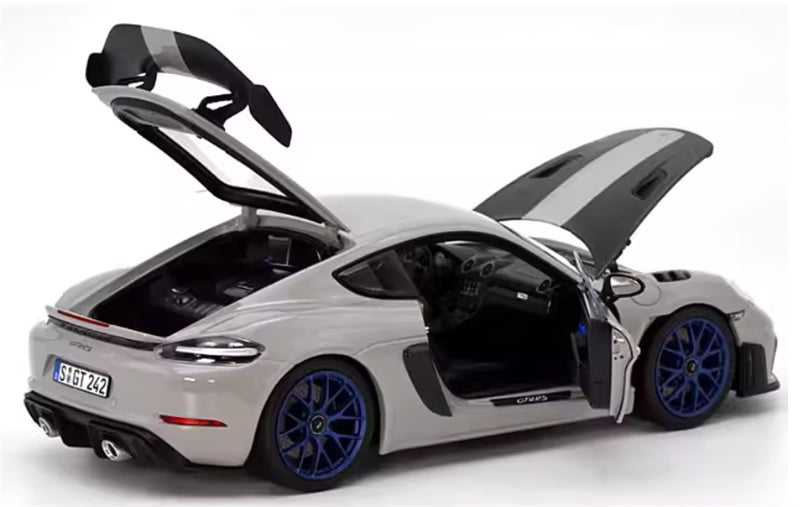 1:18 PORSCHE Cayman GT4 RS  Grey carbon cover  Norev Hard top Tail Wing Edition DIECAST Car Model