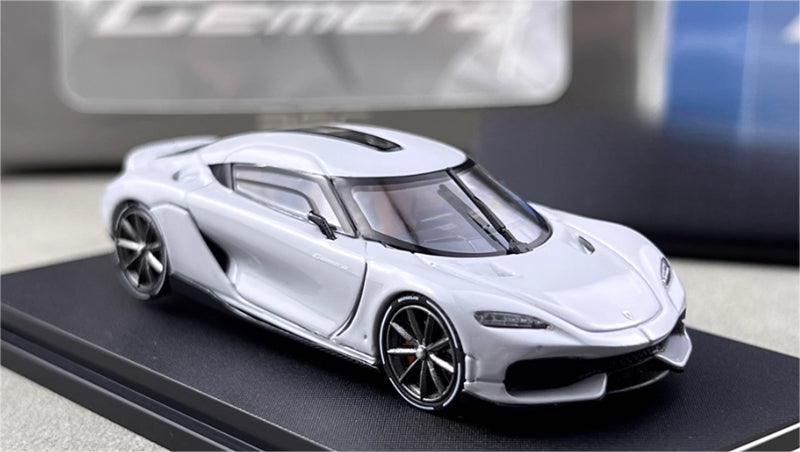 HKM Premium & BriScalemicro Koenigsegg Gemera Grey White Limited Edition 299PCS ONLY 1:64 Car Pre-built Model view4