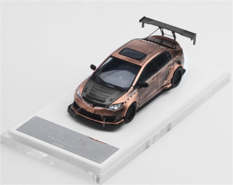 TimeMicro Honda Civic FD2 explosive redesign Bronze regular version Limited Edition 999PCS ONLY 1:64 Car Pre-built Model view1