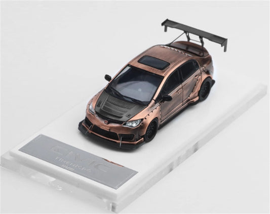 TimeMicro Honda Civic FD2 explosive redesign Bronze regular version Limited Edition 999PCS ONLY 1:64 Car Pre-built Model view1
