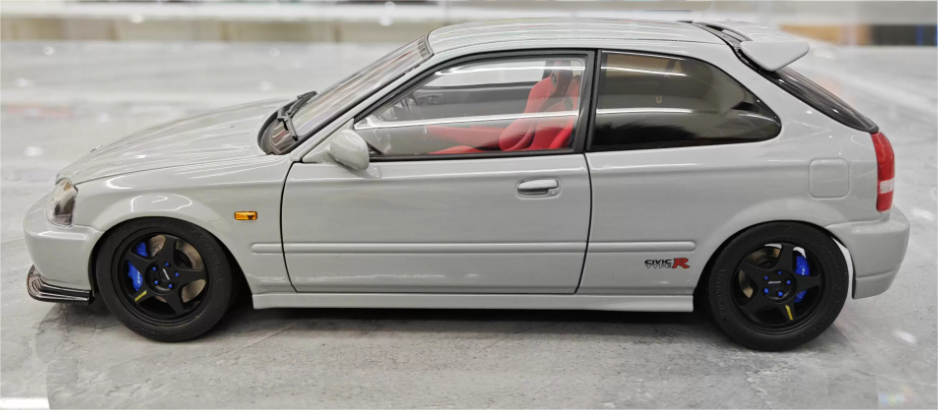 Motorhelix Honda Civic Type R EK9 Grey Global Limited Edition 499PCS ONLY 1:18 Car Pre-built Model view3