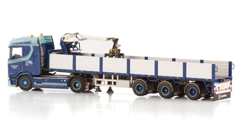 WSI  SCANIA S NORMAL CS20N 4X2 BRICK TRAILER - 3 AXLE A.C. Baauw 1:50 Truck Pre-built Model