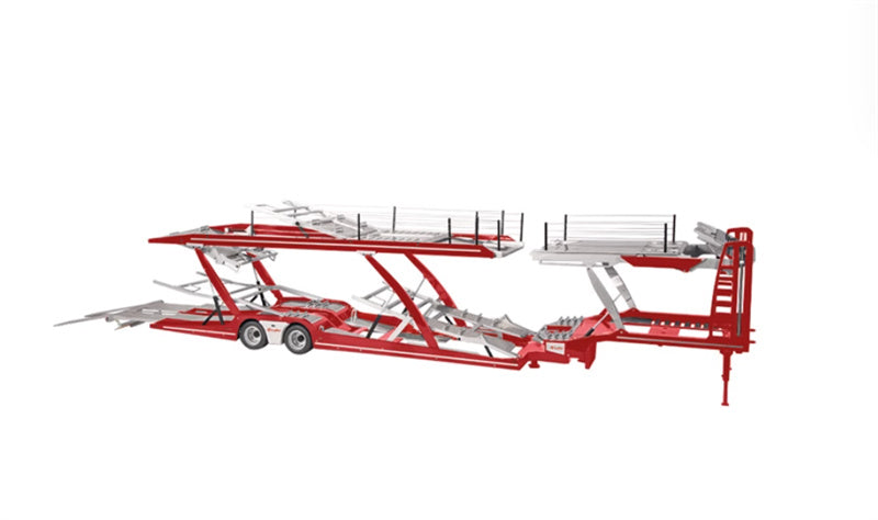 NZG Mercedes Benz Actros Lohr Red + Red Double layered Trailer KIT 1:18 DIECAST Truck Lorry