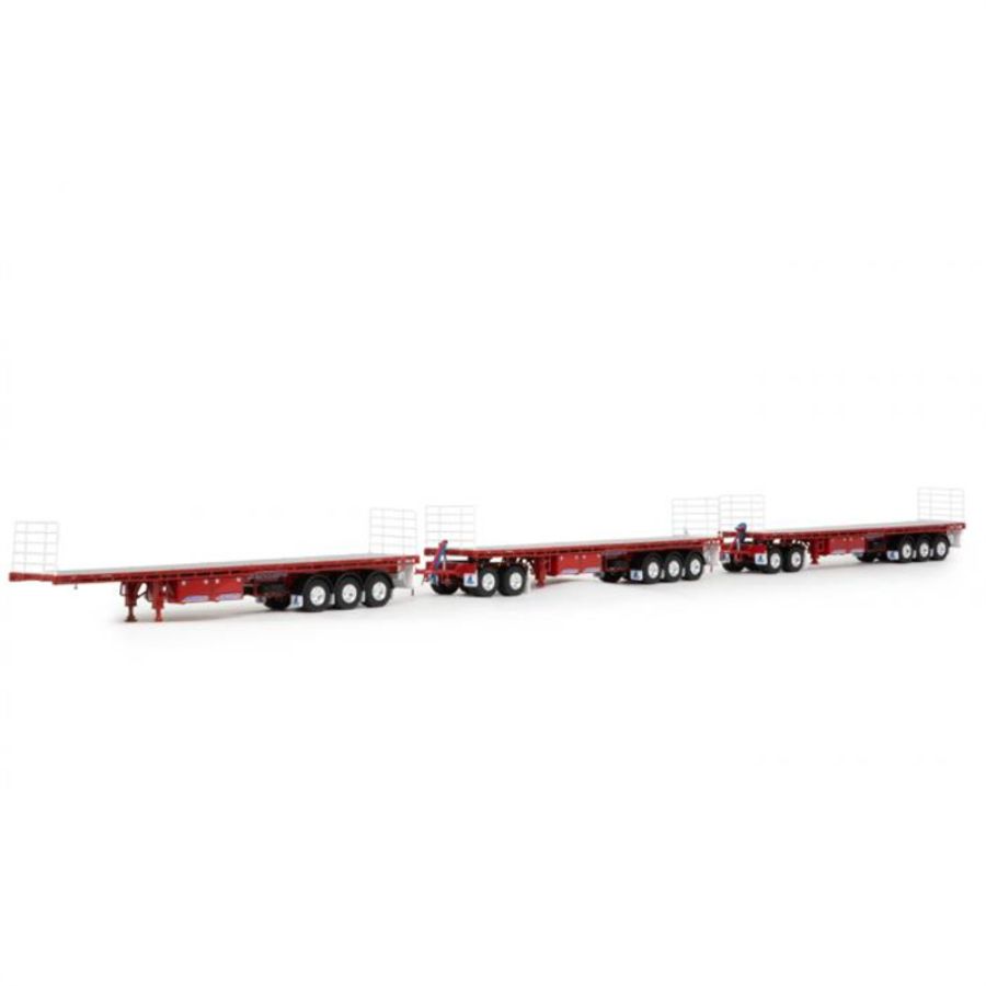 MAMMOET TRIPLE ROAD TRAIN TRAILER - 3 AXLE + DOLLY SET - 2 AXLE 1:50 DIECAST Truck Lorry