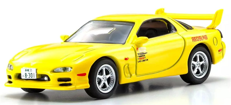 KYOSHO MAZDA RX-7 FD3S Yellow 1:64 Car Pre-built Airliner Model Display view1