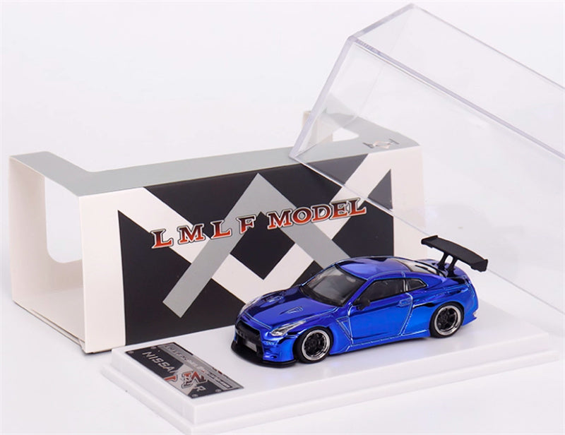LMLF MODEL Nissan GT-R R35 Pandem Rocket Bunny Electroplating Blue Limited Edition 500PCS ONLY 1:64 Car Pre-built Model view6