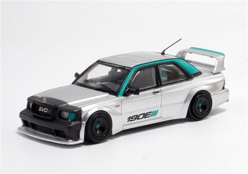1:64 Mercedes Benz 190E EVO III W201 Silver Rhino Model DIECAST Model
