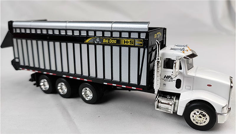 SpecCast Helle Farm Equipment H&S Big Dog age Box on White Peterbilt 385 1:64 Truck Pre-built Model