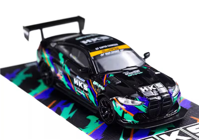 TIMEMICRO Scania Container Truck HKS w/ BMW M4 Car w/ VW Beetle Car w/ 2 Figures 1:64 Car Pre-built Model view4