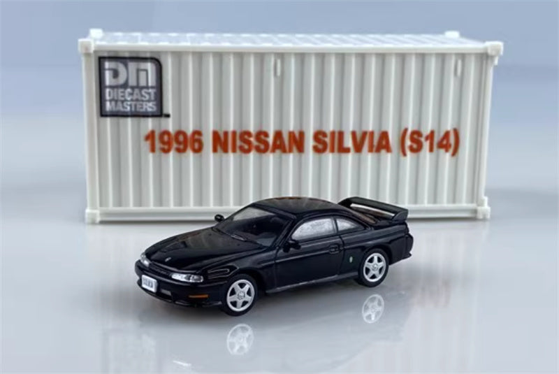 CATERPILLAR NISSAN SILVIA S14 black left-hand drive 1:64 Car Pre-built Model