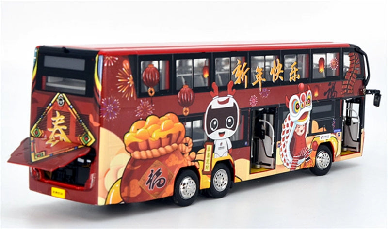 Beijing Public Transport Foton Ouhui Double decker Bus New Year Edition Tiger Year Painting red
 1:43 Bus Pre-built Model view4