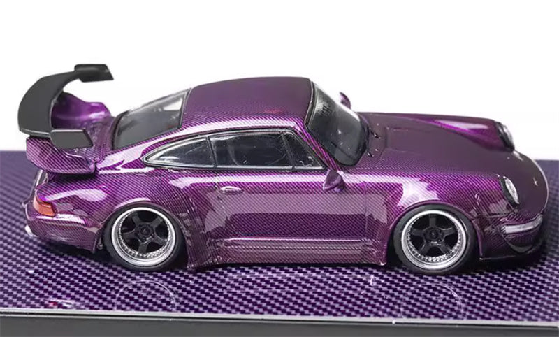 FLAME Porsche RWB 964 All Carbon Purple Limited Edition 499PCS ONLY 1:64 Car Pre-built Model view6