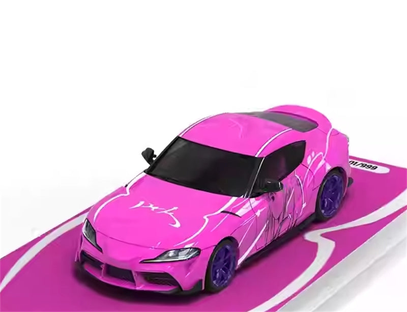 TimeMicro Toyota Supra A90 Pink Girl Limited Edition 999PCS ONLY standard version 1:64 car Pre-built Model view4