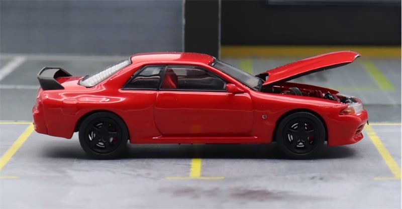 TIMEMICRO Nissan GTR R32 Metallic Red Limited Edition 999PCS ONLY 1:64 Car Pre-built Model view4
