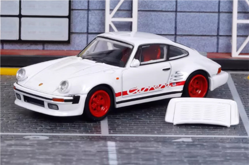 Master Porsche 911 930 Turbo Black Bird White Red Wheel 1:64 Car Pre-built Airliner Model Display view1