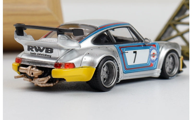 1:64 Porsche RWB 964 Martini Silver SW Wide body modification Limited 500 pcs DIECAST Car Model