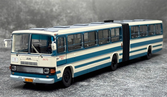 Beijing Public Transport Jinghua BK670 Yellow River Grand Passage 1 Road articulated bus lake blue 1:64 Bus Pre-built Model view1