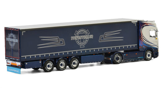 WSI SCANIA S HIGHLINE CS20H 4x2 CURTAINSIDE / TAUTLINER TRAILER - 3 AXLE Tiefenthaler 1:50 Truck Pre-built Model