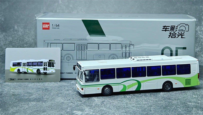 AUTO-GLIMPSE Flxible CFC6110GD Shanghai Coating Bus Route 81 Air-conditioned version Light green white 1:64 Bus Pre-built Model view11