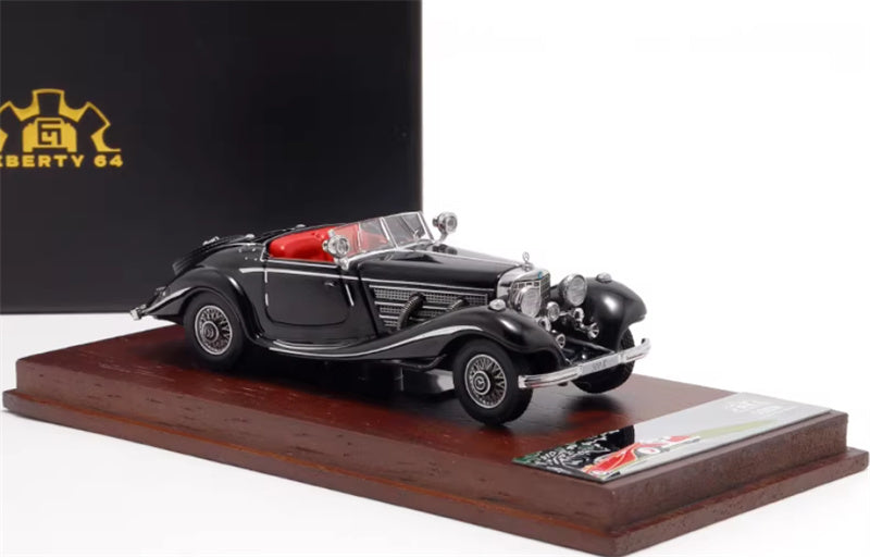 Liberty 64 Mercedes Benz 500K Classic Vintage Car Black - without top cover 1:64 Car Pre-built Airliner Model Display view6