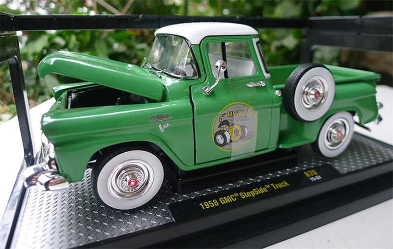M2 Machines 1958  GMC  StepSide Truck  R70  Hays green 1:24 Truck Pre-assembled Model Display