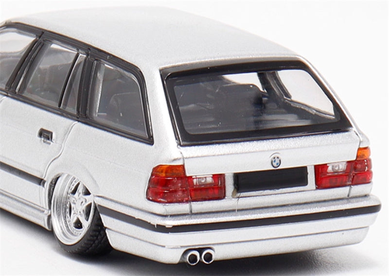 Mortal BMW E34 TOURING 5 Series Silver Lowered Version Limited Edition 799PCS ONLY 1:64 Car Pre-built Model view6