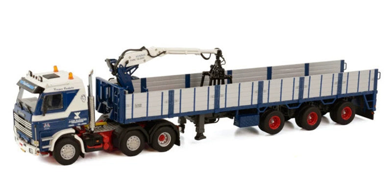 WSI SCANIA 3 SERIES 6X2 TWINSTEER BRICK TRAILER - 3 AXLE J. VAN KLOOSTER 1:50 Truck Pre-built Model