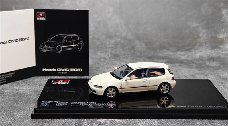 LCD-MODELS Honda Civic SiR II EG6 Fully open white 1:43 Car Pre-built Model view8
