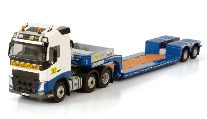 WSI VOLVO FH4 GLOBETROTTER 6X2 TWINSTEER LOW LOADER EURO - 2 AXLE TLR ROBINET 1:50 Truck Pre-built Model
