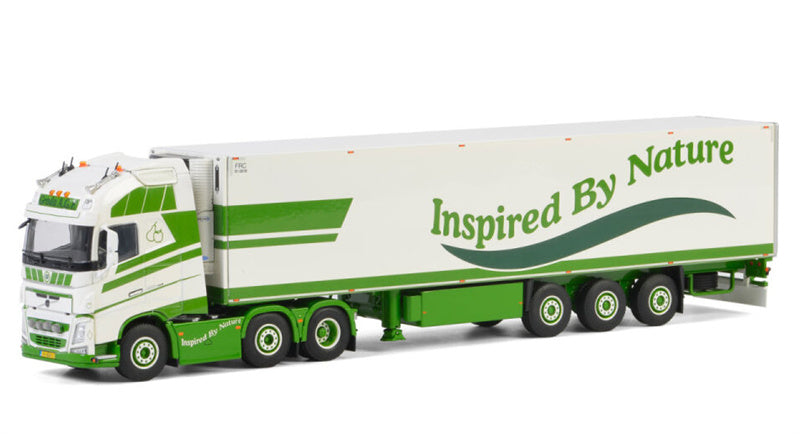WSI VOLVO FH4 GLOBETROTTER XL 6X2 TWIN STEER REEFER TRAILER - 3 AXLE Groda A.G.F. 1:50 Truck Pre-built Model