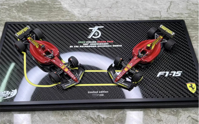 BBR MODELS Ferrari F1-75 G.P.Monza 2022-set of two C.Leclerc-C.Sainz 1:43 Model view3