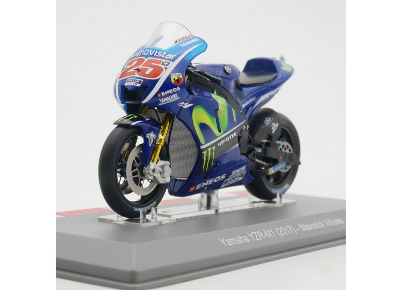 1:18 Yamaha YZR-M1 2017 Blue Maverick IXO  Diecast Motorcycle Model