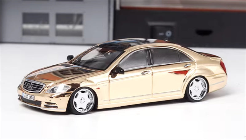 SW Mercedes Benz S600L W221 electroplated gold Limited Edition 399PCS ONLY 1:64 car Pre-built Model view1