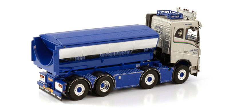 WSI VOLVO FH4 SLEEPER CAB 8X2 CABLE LIFT SYSTEM (RESIN) + HOOKLIFT CONTAINER ASPHALT ERIK DUUS 1:50 Truck Pre-built Model