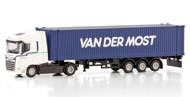 WSI DAF XG 4X2 CONTAINER TRAILER 45 FT - 3 AXLE Van der Most 1:87 Truck Pre-built Model