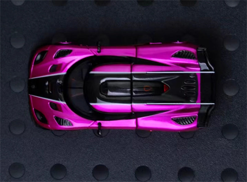 TIME TOP Koenigsegg One:1 Pearlescent Rose Red 1:64 Car Pre-built Model view3