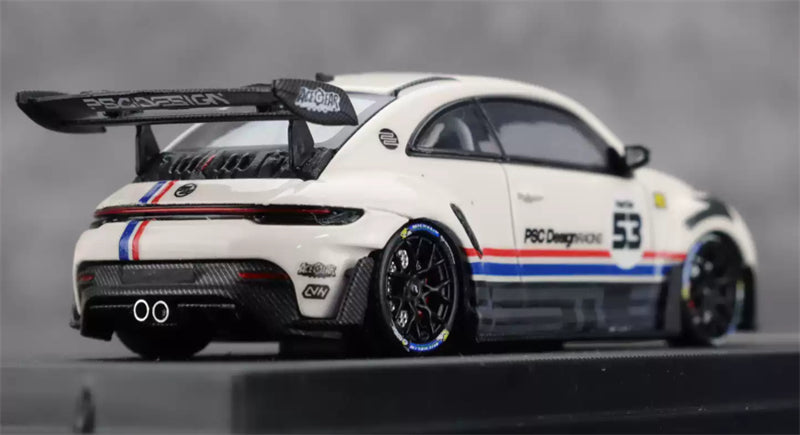 1:64 Porsche 911 992 GT3 Beetle RS milky white Herbie 53# TimeMicro x PSC DESIGN Limited Edition DIECAST Civil Car Model