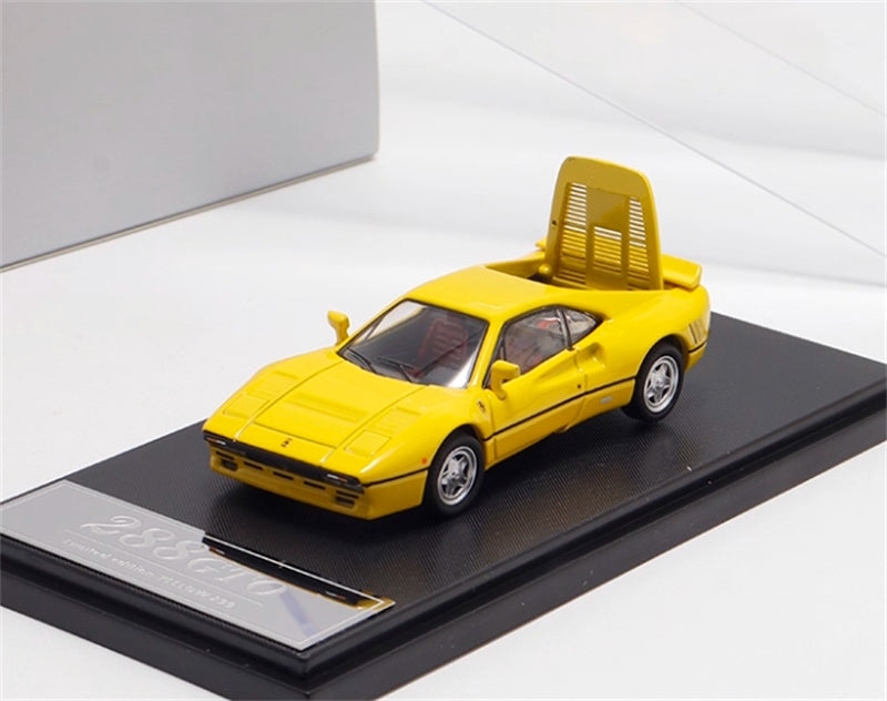 Hone Model Ferrari 288 GTO Yellow Limited Edition 299PCS ONLY 1:64 car Pre-built Model view6