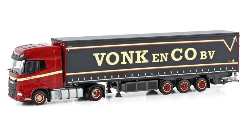 WSI DAF XG+ 4X2 CURTAINSIDE TRAILER - 3 AXLE Vonk EN Co BV 1:50 Truck Pre-built Model