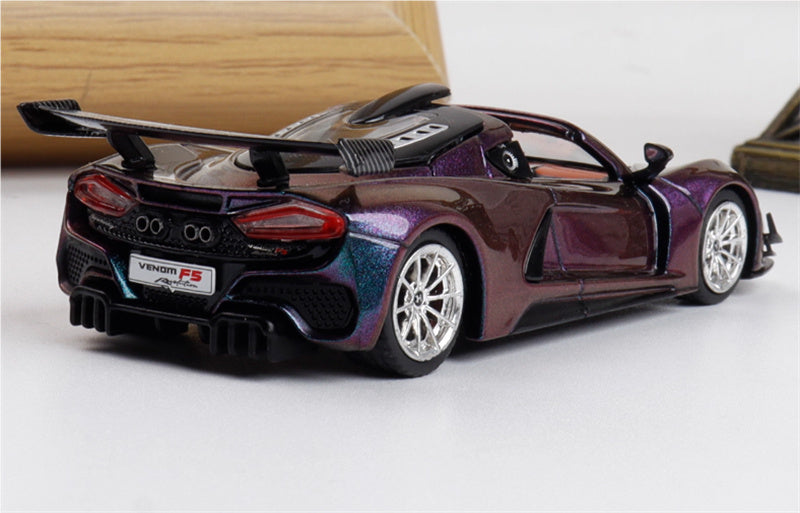 Rhino Model Hennessey Venom F5 Limited Edition 499PCS ONLY color-changing purple w/ Figure 23# 1:64 Car Pre-built Model view4