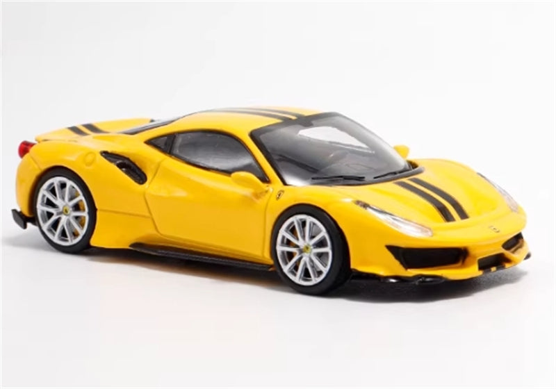 Ichiban Model Ferrari 488 Novitec Pista Yellow Super Racing Limited Edition 399pcs ONLY 1:64 Car Pre-built Model