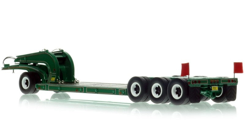 1:50 Talbert  1960s 60-Ton Cableneck Lowbed w/ Single-Axle Dolly Heavy Haul Replicas  Green Diecast Model