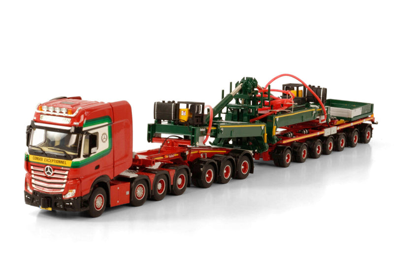 WSI ACTROS MP4 SLT GIGA SPACE 8X4 SPACE SLT NOOTEBOOM MWT 3+7 G. Vlastuin 1:50 Truck Pre-built Model