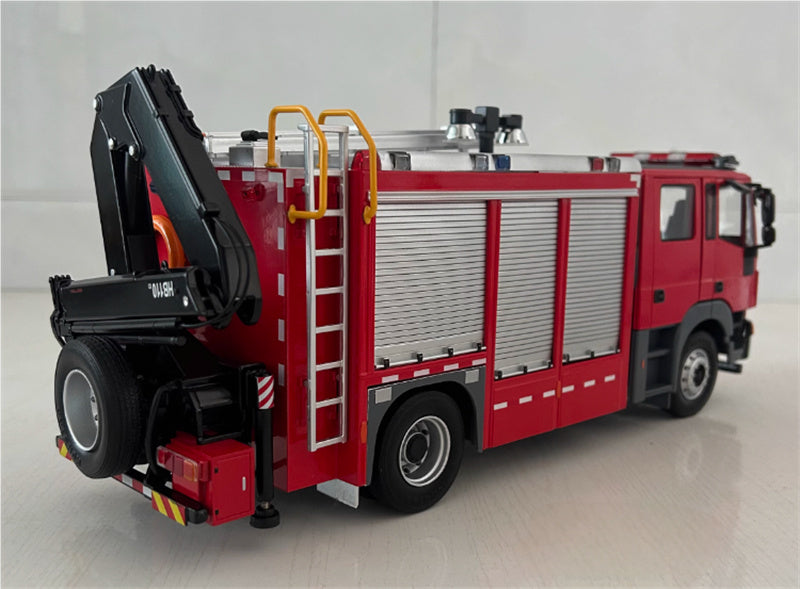 SAIC Hongyan Jieshi 350 Emergency Rescue Main Battle Fire Truck Red 1:24 Truck Pre-built Model