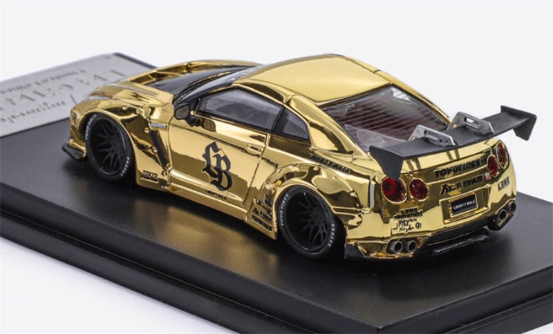 mymodelcollect Nissan GT-R R35 LBWK Limited Edition gold plating 1:64 Car Pre-built Model view2