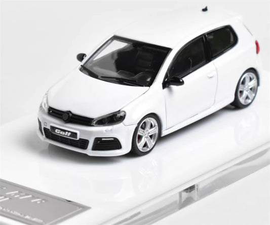 Max well Volkswagen Golf R MK6 Exhibition Edition White regular version White base Limited Edition 1:64 diecast model view1