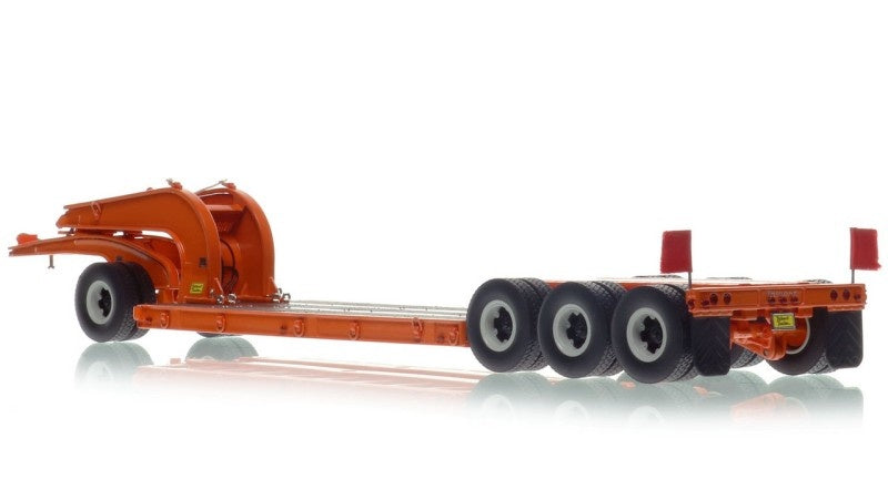 1:50 Talbert  1960s 60-Ton Cableneck Lowbed w/ Single-Axle Dolly Heavy Haul Replicas  Orange Diecast Model