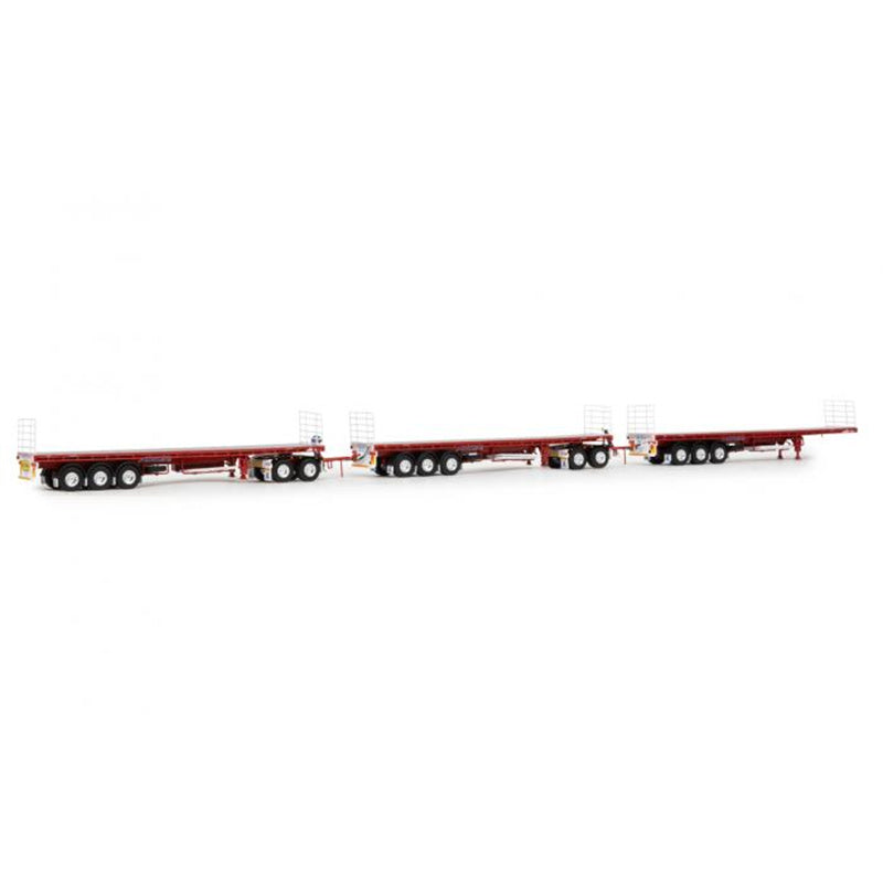 MAMMOET TRIPLE ROAD TRAIN TRAILER - 3 AXLE + DOLLY SET - 2 AXLE 1:50 DIECAST Truck Lorry