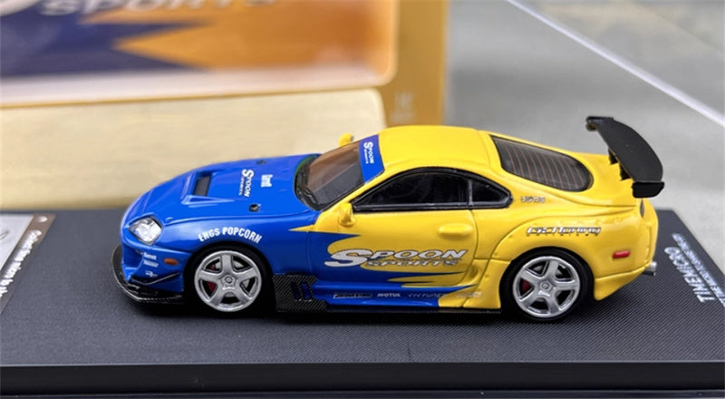 TimeMicro Toyota Supra A80Z Spoon Coating regular version Black base 1:64 Car Pre-built Model view9
