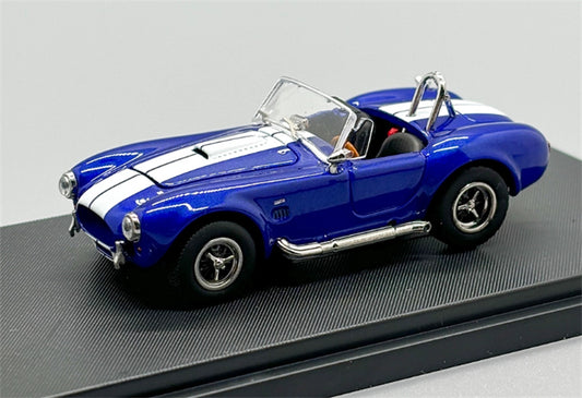 Fine works 64 Ford SHELBY 427S/C COBRA Limited Edition 499PCS ONLY Blue convertible with white stripes 1:64 Car Pre-built Model view1